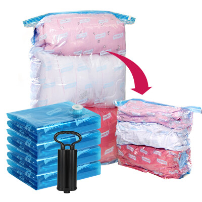 

Jingdong Supermarket] Tai Li quilt clothing storage bag vacuum compression bag finishing bag large three-dimensional widening 6 + 1