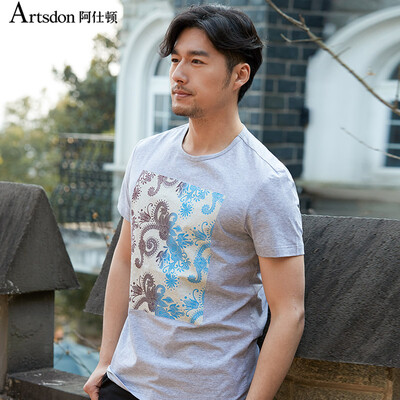 

Aston Summer Fashion Round Collar Flower Print Футболка с коротким рукавом Grey 180 / XL A15211460
