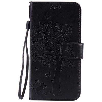 

Black Tree Design PU Leather Flip Cover Wallet Card Holder Case for HUAWEI Y6