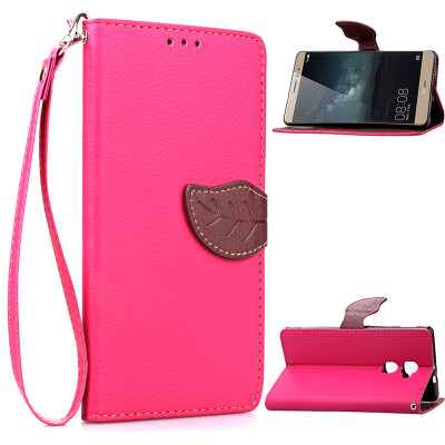 

Pink Design PU Leather Flip Cover Wallet Card Holder Case for Huawei Mate