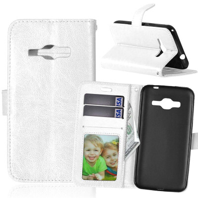 

White Style Classic Flip Cover with Stand Function and Credit Card Slot for SAMSUNG GALAXY J1 2016/J120F