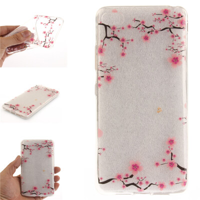 

Up and down plum blossom Pattern Soft Thin TPU Rubber Silicone Gel Case Cover for Lenovo S90