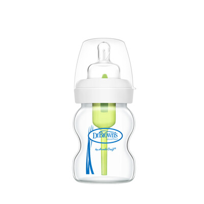 

Dr Drwn's (Ever Drum) wide mouth glass anti-flat gas baby bottle set 150ml + 270ml (EU import) WB0220-CH