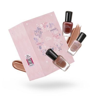 

Miss Candy Healthy Fingers Can Brush Nail Polish Set Same Color Coffee Diary MCS228 7ML * 3