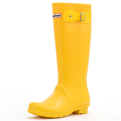 

[Jingdong supermarket] PaulFrank mouth monkey rain boots ladies high tube fashion solid color rain boots waterproof shoes cover shoes PF1015 pink 37 yards