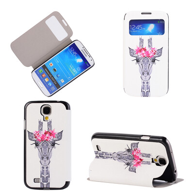 

Giraffe Design PU Leather Flip Cover Wallet Card Holder Case for Samsung Galaxy S4 I9500