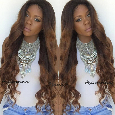 

8A Soft Brazilian Virgin Human Hair Glueless Full Lace Human Hair Wigs #1bT Brown Ombre Body Wave Lace Front Wigs For Black Women