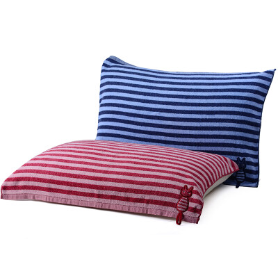 

Vosges Jade cotton pillow towel pair of long-tailed rabbit lovers striped pillow 2 loaded 5075cm red blue