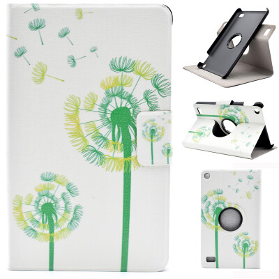 

Green Dandelion Style 360 Rotating Flip Cover with Stand Function and Credit Card Slot for Amazon Kindle Fire 7 2015