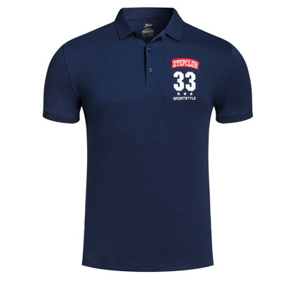 

【Jingdong Supermarket】 Xtep (XTEP) Men's polo shirt lapel Slim cotton comfortable breathable short-sleeved casual T-shirt 883229029316 deep blue