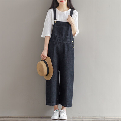 

City Plus CITYPLUS Arts and Retreat College Wind Nine Pants Loose Wide Leg Pants Fashion Cowboy Pants CWKN173357 Black M