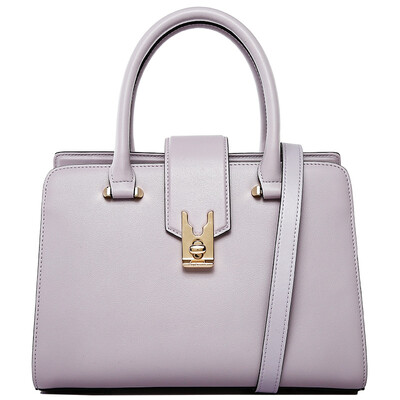 

Ji Long snow Guy Laroche leather handbag lock handbag fashion simple shoulder bag Messenger bag GO10671011-73 light purple