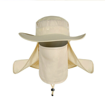 

Feirex FEIRSH removable fishing hat outdoor men&women windbreak sandwich mosquito sunscreen hat fisherman hat mask hat hiking cap FJ06 khaki