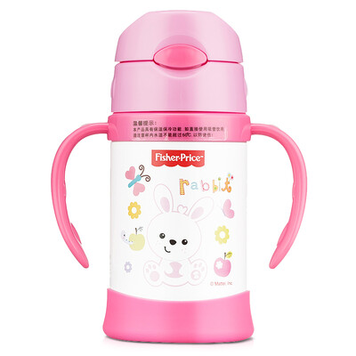 

United States Fisher Baby Childrens Cup Sippy Cup Baby Learning Cup Insulation Drink Kettle Training Cup 300ML Pink