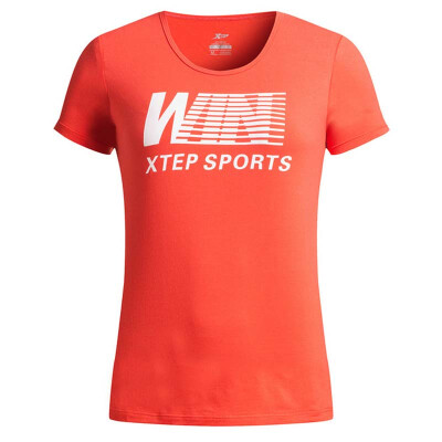 

[Jingdong Supermarket] Xtep (XTEP) women's short-sleeved fashion leisure breathable light moisture perspiration colorful green summer T-shirt 883228019314 orange XL