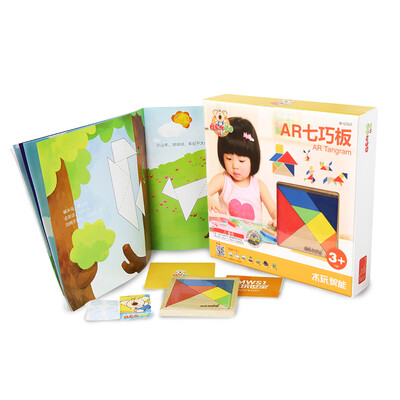 

Tangram развивающие игрушки деревянные играть семья BH2503 с книгой