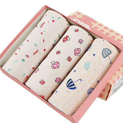 

Red beans hongdou underwear ladies underwear 3 cotton Mo printed smooth breathable briefs three groups a group of 16080