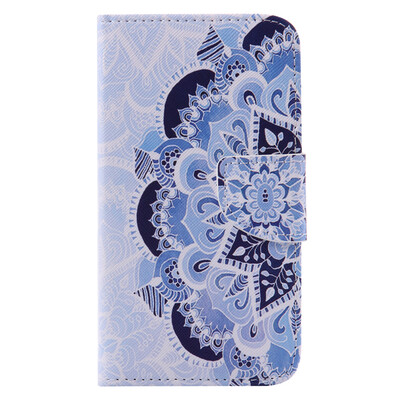 

Blue Flower Design Кожа PU откидной крышки Кошелек Карты Держатель чехол для NOKIA 640