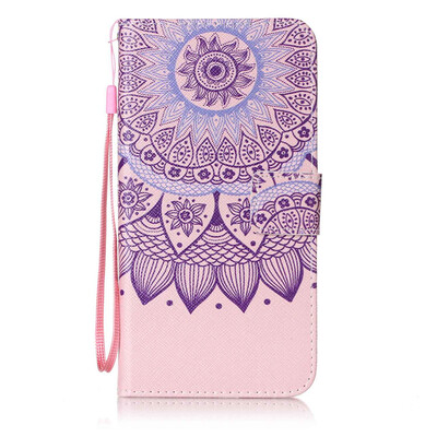 

Purple Sunflower Design PU Leather Flip Cover Wallet Card Holder Case for Samsung Galaxy S6 Edge PlusG9280