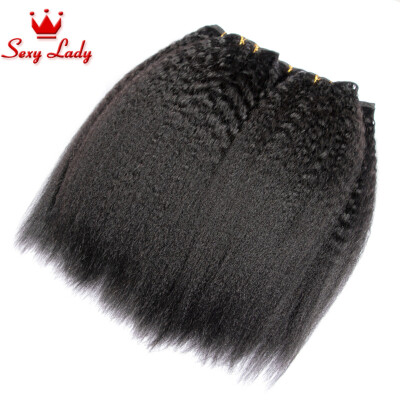 

8A Malaysian Virgin Hair Kinky Straight 3Pcs Malaysia Straight Hair 8"-28" Kinky Straight Human Hair Weave Coarse Yaki Straight