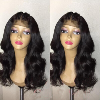 

Peruvian glueless full lace human hair wigs free part wavy full lace wig with baby hair for black women