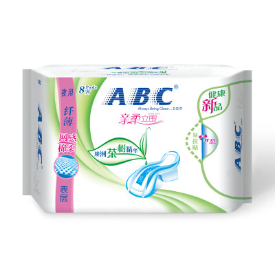 

ABC cotton soft ultra-suction side leakage sanitary napkin combination of 4 packs (24 tablets + night 8 old and new packaging random delivery)