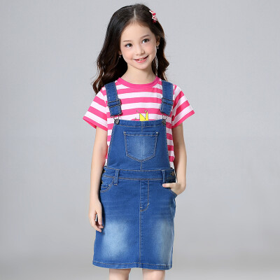 

Cute Girl 's Skirt Cowboy Skirt Girl Dresses Kids' Skirt J078A Sapphire 120