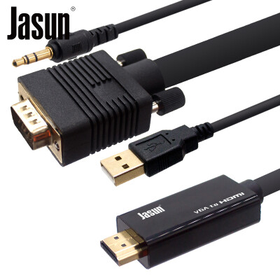 

JASUN VGA to HDMI conversion cable 2 meters high-definition TV monitor line Notebook / desktop / TV projector support 1080P JS-086