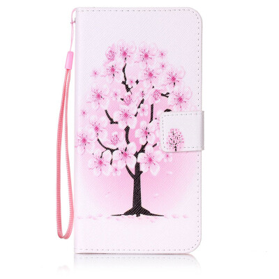 

Peach Blossom Design PU Leather Flip Cover Wallet Card Holder Case for Lenovo A7000