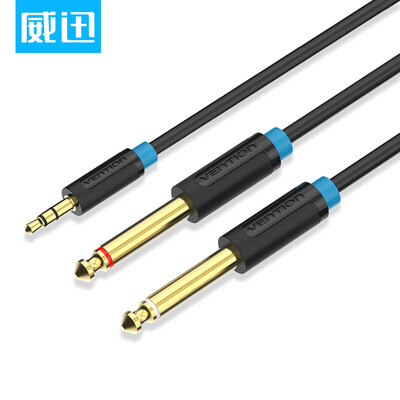

Wei Guan VENTION 35mm turn double 65 one minute two stereo audio cable computer mixer cable 635mm or so channel conversion line 5 meters black BACBJ