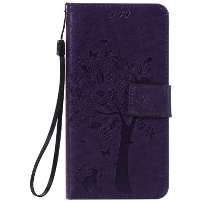 

Purple Tree Design PU Leather Flip Cover Wallet Card Holder Case for SONY M5