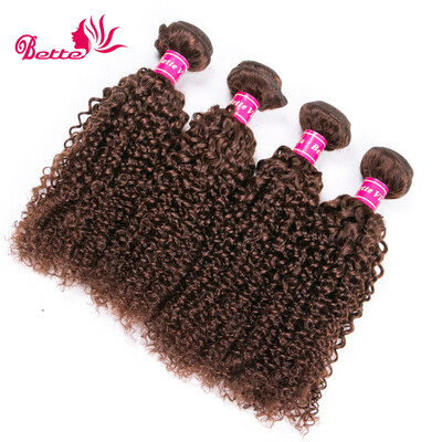 

Fashion Bettehair 8A Brazilian Virgin Hair kinky curly 4 Bundles Unprocessed Human Hair Bundles light brown color