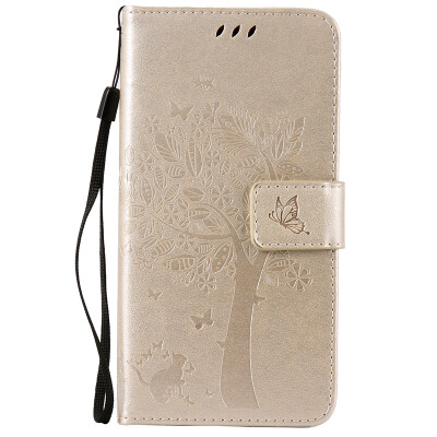 

Gold Tree Design PU Leather Flip Cover Wallet Card Holder Case for LG K10