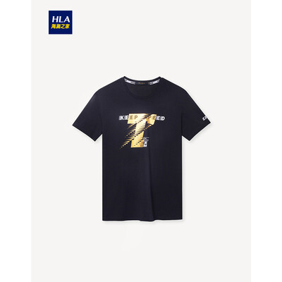 

Hailan House HNTBJ2V272A M футболка 2017 лето новый хит цвет письмо тенниска означает легко ездить футболку Navy рисунок 170 / 88A (48)