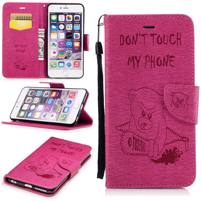 

Rose Bear Style Embossing Classic Flip Cover with Stand Function and Credit Card Slot for IPHONE 6 Plus/6S Plus