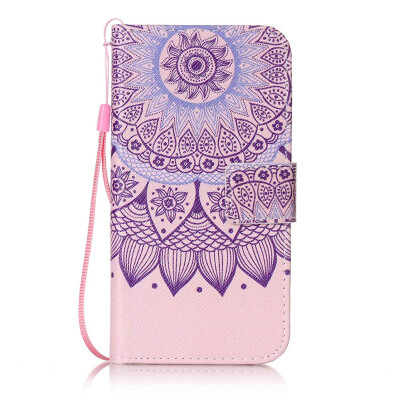 

Purple Sunflower Design PU Leather Flip Cover Wallet Card Holder Case for LG X Screen