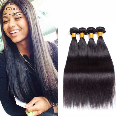 

Ccollege Hair 8A Indian Straight Virgin Hair 4 Bundles Straight Human Hair Weaves Natural Black Color Indian Virgin Straight Hair