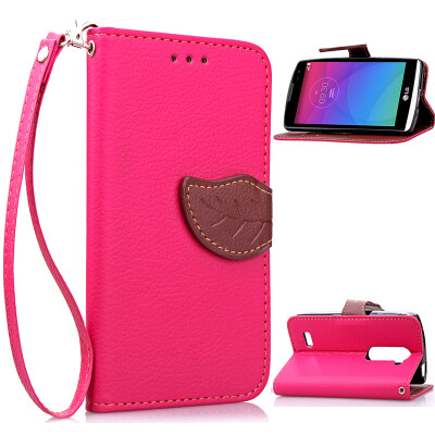 

Pink Design PU Leather Flip Cover Wallet Card Holder Case for LG Leon C40