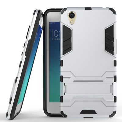 

Серебряный Slim Robot Armor Kickstand Ударопрочный жесткий корпус из прочной резины для OPPO A37