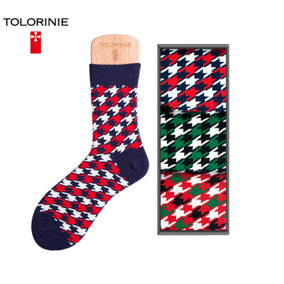 

TOLORINIE business men socks combed cotton color thousands of birds grid business men&39s cotton socks four seasons men socks in the tube socks 3 double installed K7119M0011
