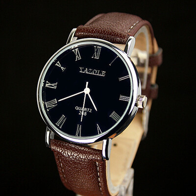 

Simple quartz watch fashion casual belt watch men and women couples watch thin YZL0535TH-1