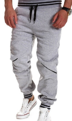 

New mens pants casual contrast color splice sports