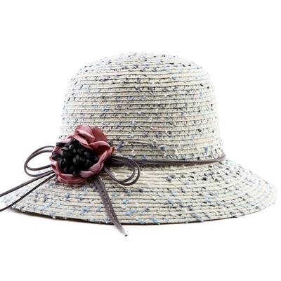 

【Jingdong Supermarket】 Han shop (hanshop) sun hat outdoor straw hat summer lady sun weaving hat foldable beach hat HSM27 milky white 57cm adjustable