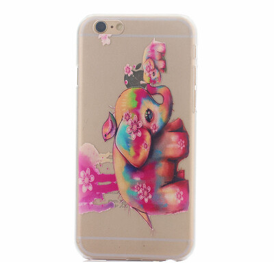 

Color elephant Pattern Soft Thin TPU Rubber Silicone Gel Case Cover for IPHONE 6/6S