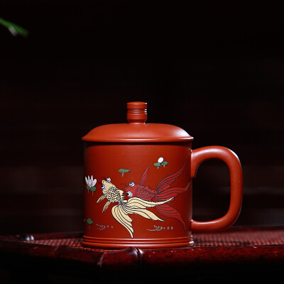 

Ming pot edge of purple sand cup Yixing all handmade famous ore Zhu mud Shuangyu play cup 400ml