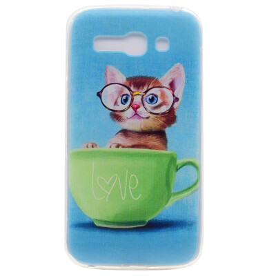 

Glasses cat Pattern Soft Thin TPU Rubber Silicone Gel Case Cover for Alcatel One Touch Pop C9