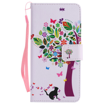 

Tree and Cat Design PU Leather Flip Cover Wallet Card Holder Case for SAMSUNG J7Prime