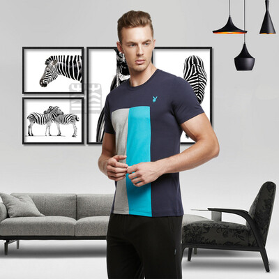 

Playboy 4811 Couple Pajamas Men&39s Cotton Home Service Men Spring Summer Short Sleeve Single T-shirt T-shirt Porcelain