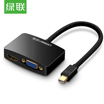 

Зеленый Альянс (UGREEN) Mini DP to HDMI / VGA Combo Converter Mini dp Lightning Интерфейс Apple Mac Компьютерный монитор для телевизора Кабель / адаптер Черный 10439