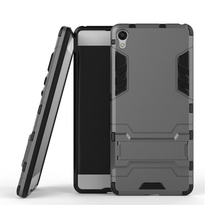 

Серый Slim Robot Armor Kickstand Ударопрочный жесткий корпус из прочной резины для SONY Xperia XA